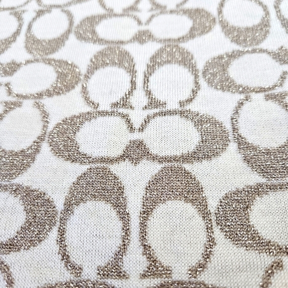 Coach Glitter Signature Logo Double-Sided Rectangle Scarf - Picture 4 of 6